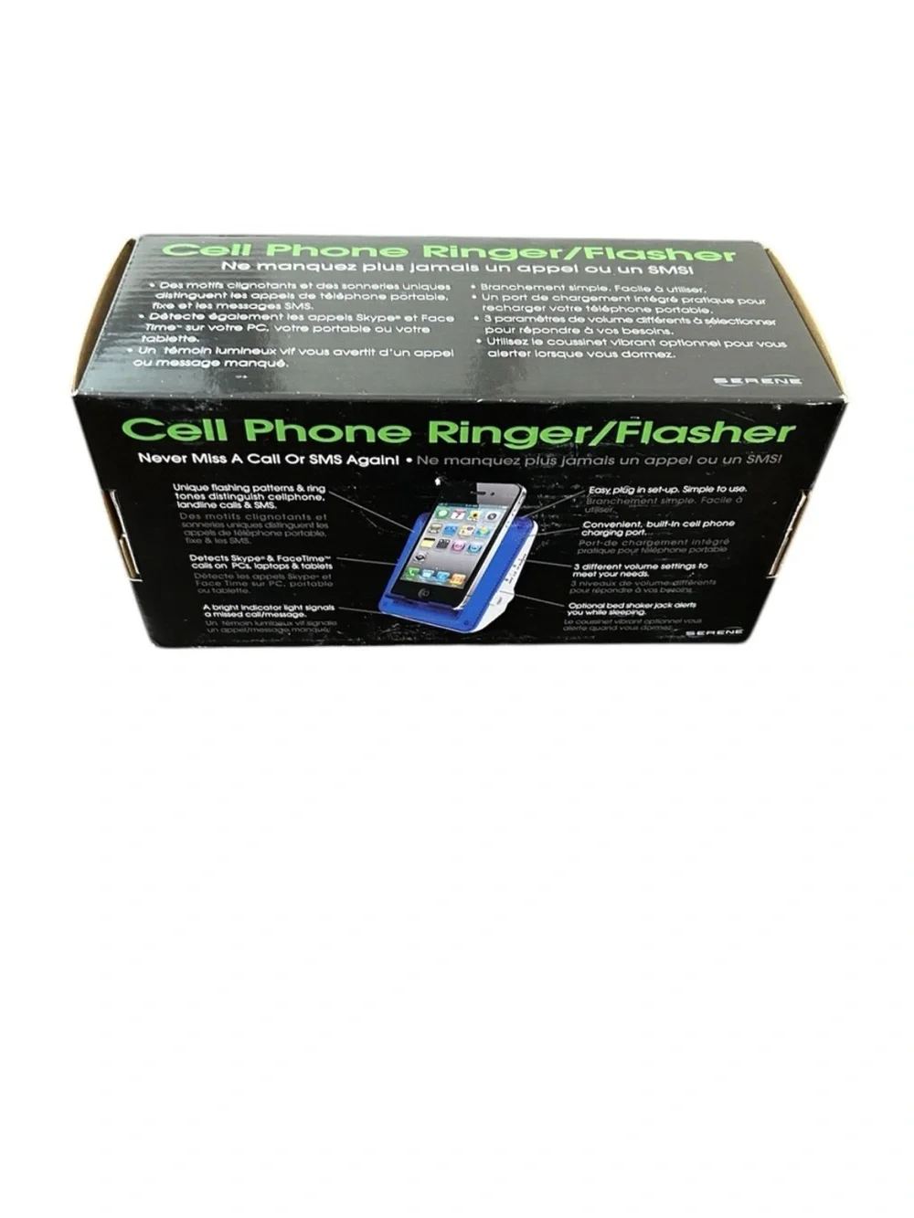SERENE Universal Cell Phone Ringer Flasher Blue Smartphone Charging Dock EUC